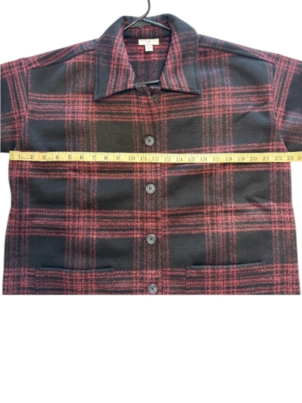 NWOT J. Jill Red and Black Plaid Medium Jacket Coat - Picture 4 of 6